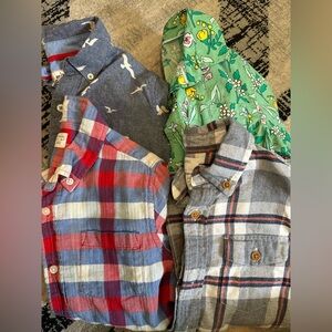 Lot of 4 kids’ long sleeve button-down shirts
